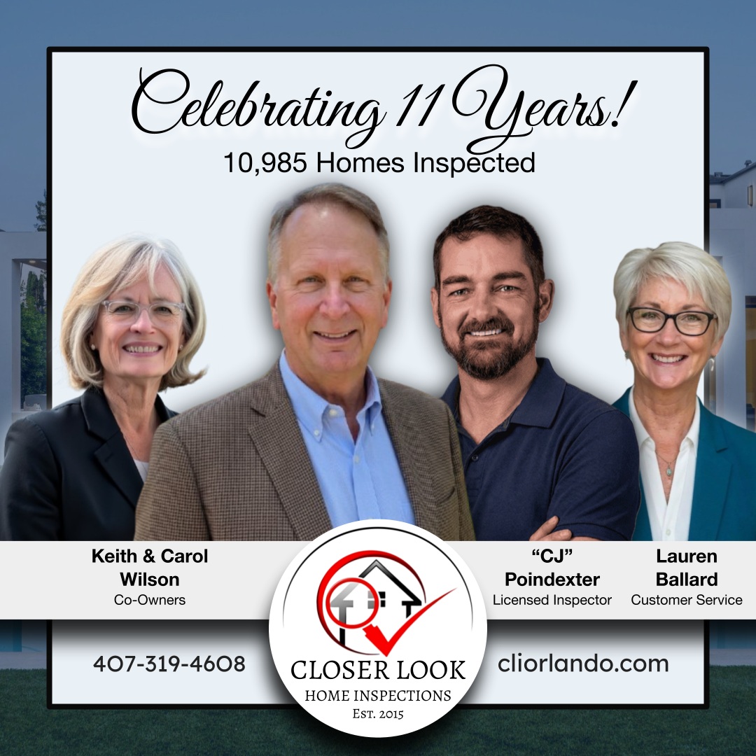 The Closer Look Inspections Team — Keith & Carol Wilson, CJ Poindexter, Lauren Ballard — Orlando, Florida